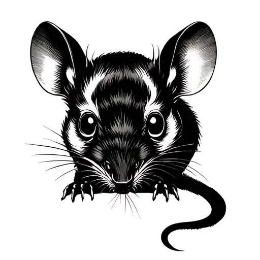 gothic Gore rat tattoo design idea