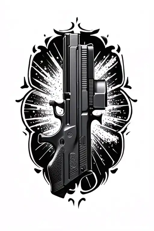 3d glock gen 5 tattoo design idea