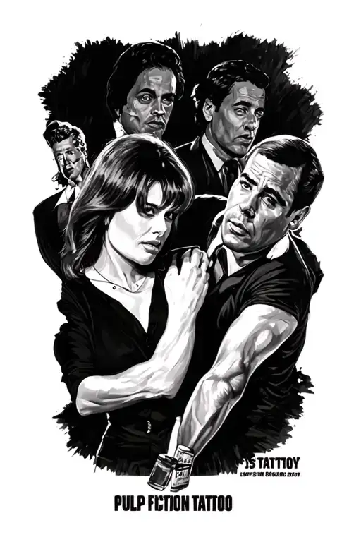 pulp fiction movie scene tattoo design idea