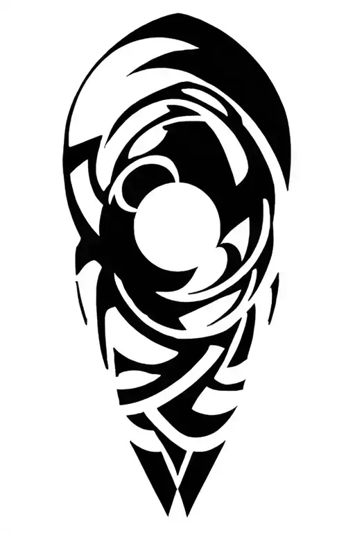 black out negative space mandala tattoo design idea