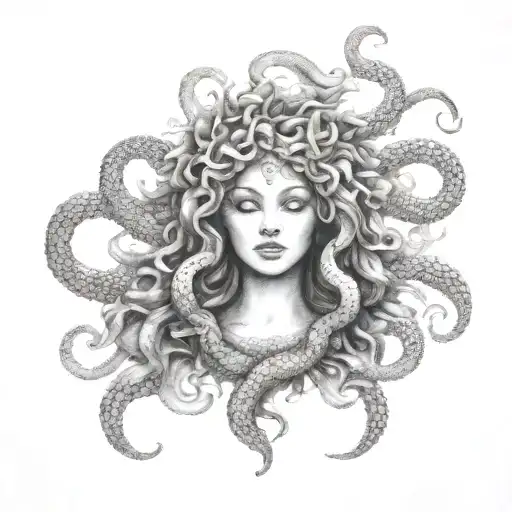 Eve and Medusa tattoo design idea