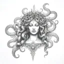 Eve and Medusa tattoo design idea