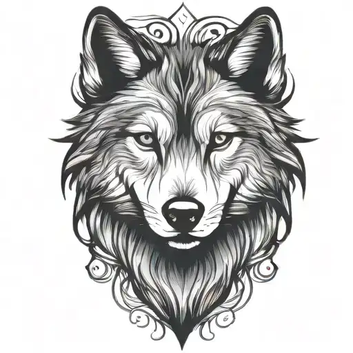 wolf face silhouette blackout tattoo tattoo design idea