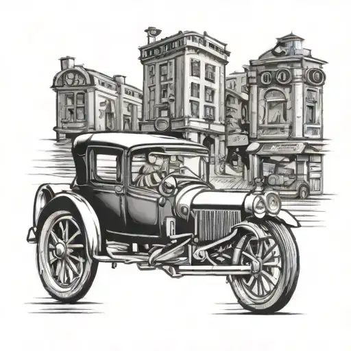 monopoly car racing tattoo design idea