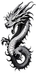 European dragon, a bite shoulder upper arm forearm, wraps around the arm, Classic Style tattoo design idea