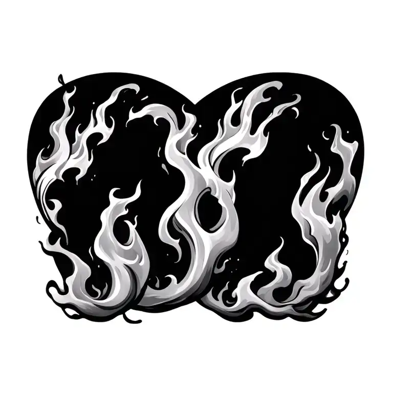 Japanese fire flames tattoo design idea
