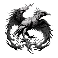 phoenix from flames coming tattoo design idea