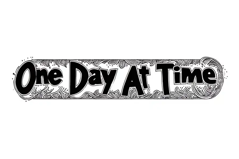 "One Day At A Time" Arm band tattoo tattoo design idea