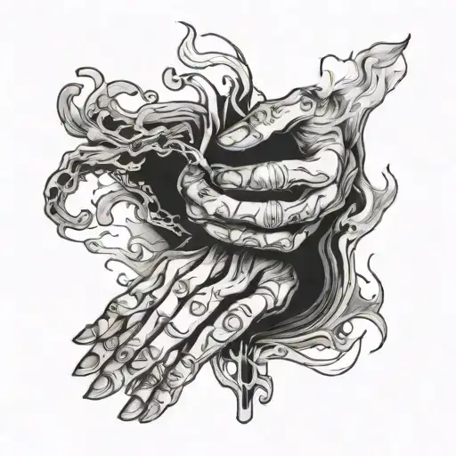 Separate me from my own two hands ghostly smoke  tattoo design idea