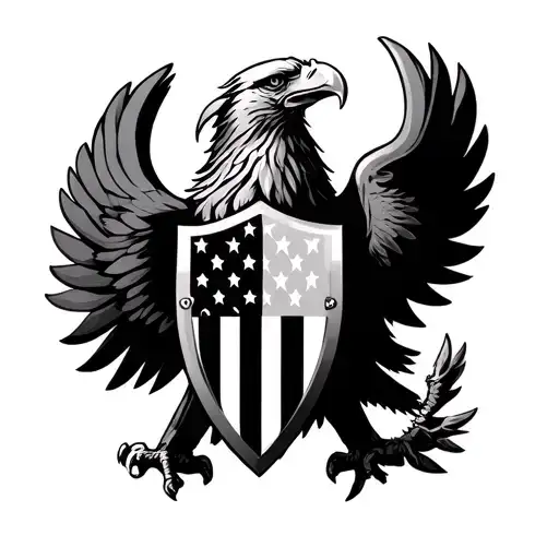 german eagle with american shield tattoo design idea