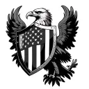 german eagle with american shield tattoo design idea