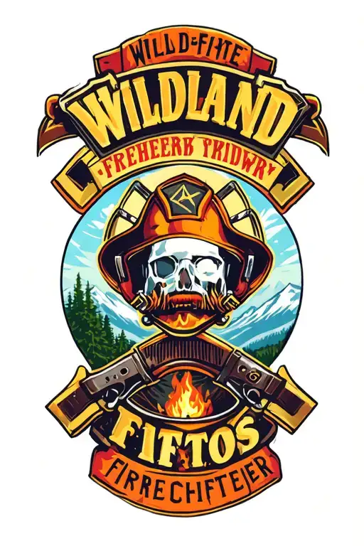 wildland firefighter emblem tattoo design idea