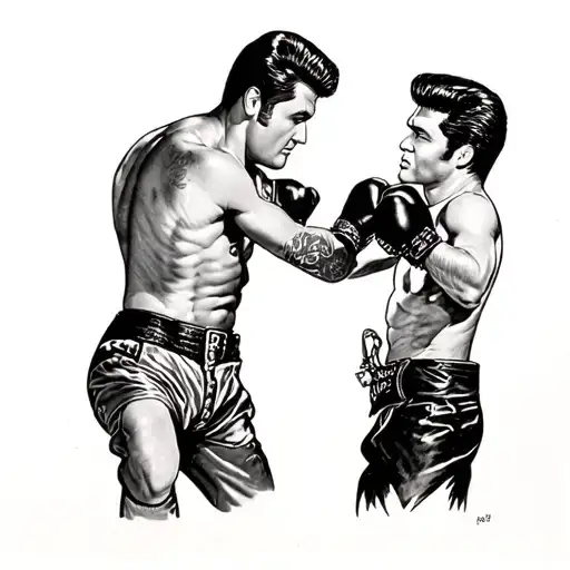 Elvis Presley and Johnny Cash boxing tattoo design idea