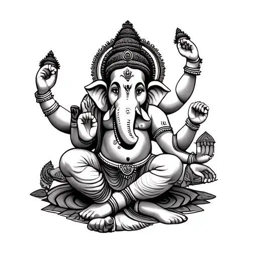 Ganpati and hanuman tattoo design idea