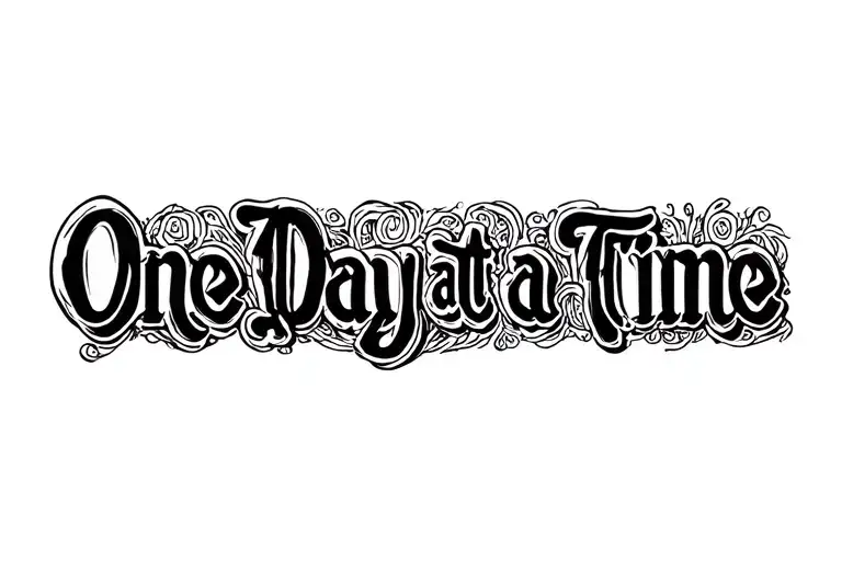 "One Day at a Time" Arm band tattoo tattoo design idea
