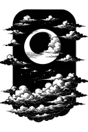 arabic clouds surrounding them tattoo design idea