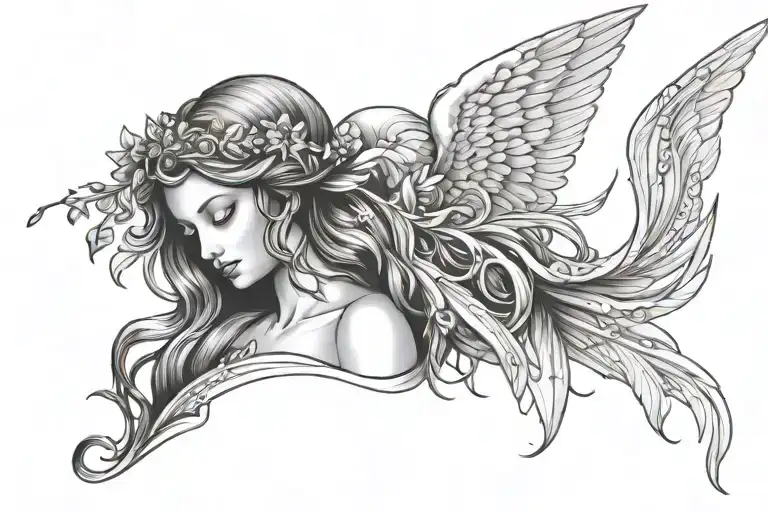 Virgo goddess angel tattoo design idea