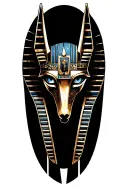 A Fusion Of Egyptian And Inka Symbolism, Featuring Anubis And all seing eye and Lightining Storm tattoo design idea