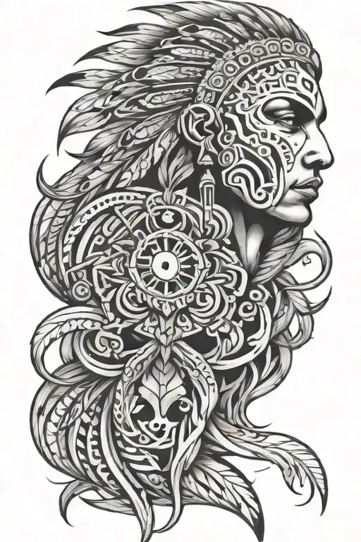 cherokee tribal sleeve tattoo depicting tattoo design idea