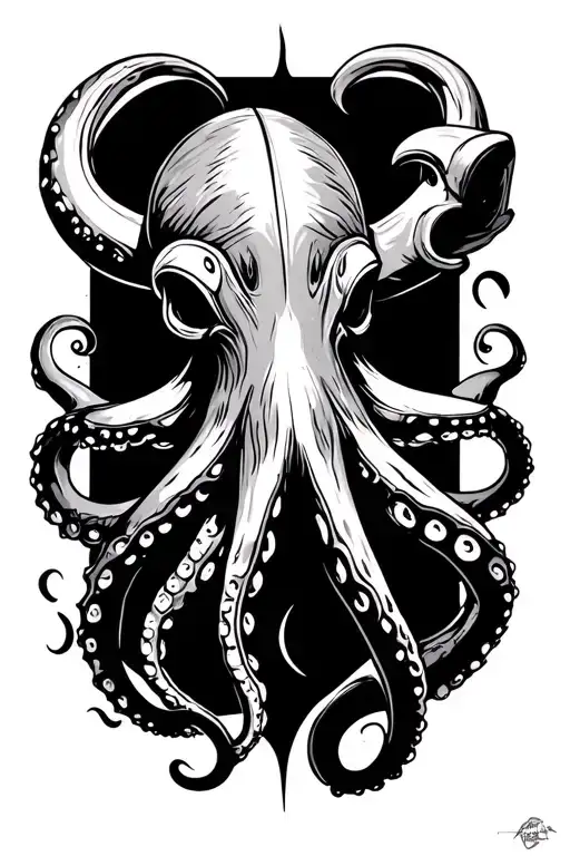Viking Octopus tattoo design idea