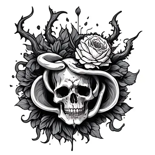life and hell  tattoo design idea