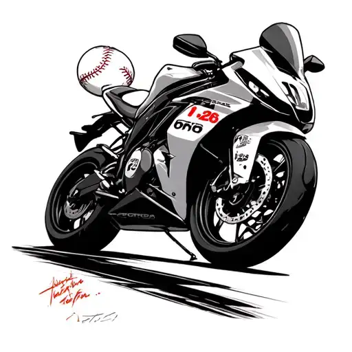 Motorcycles, Honda Civic, baseball with number 11 26 06 09 tattoo design idea