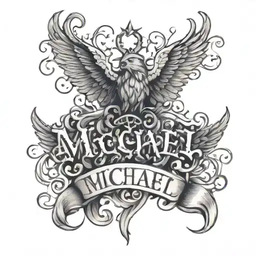 Michael, Evelyn, Benji, Roman  names tattoo design idea