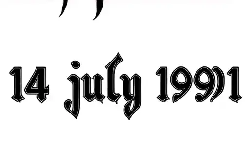 "14 july 1991" tattoo design idea