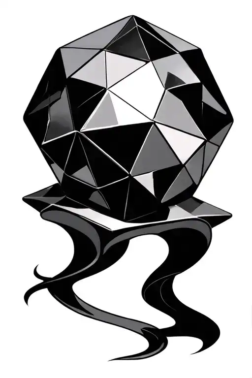 Embellished Icosahedron tattoo design idea