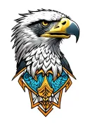 facing an eagle head on  tattoo design idea