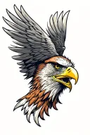 facing an eagle head on  tattoo design idea