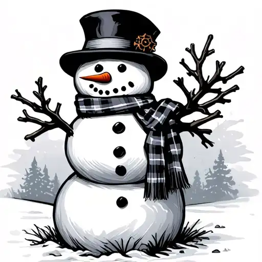 Snowman tattoo design idea