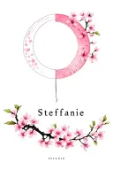 "Stefanie" Lunar cycle with cherry blossoms tattoo design idea