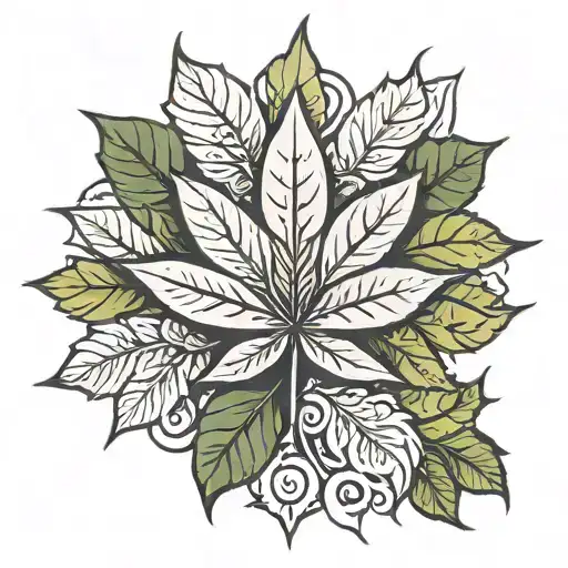 pot leaf mindfulness tattoo design idea