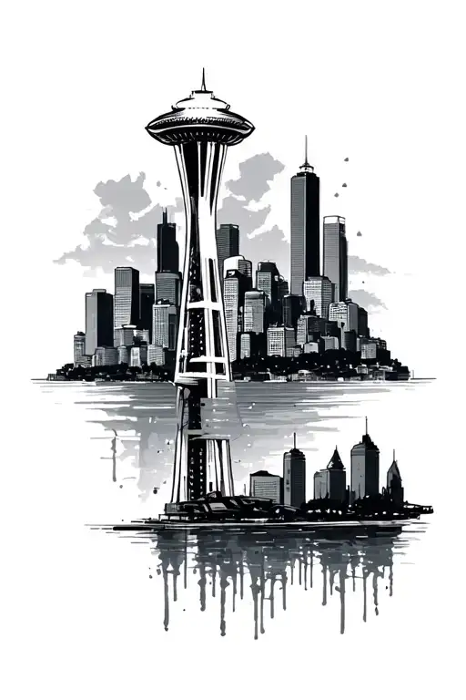Seattle skyline tattoo design idea