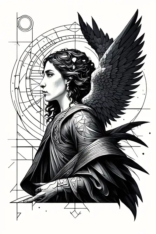 arc angel michael tattoo design idea