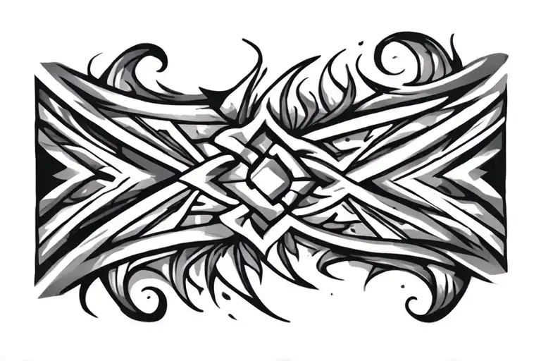 Tribal wrist band tattoo design idea