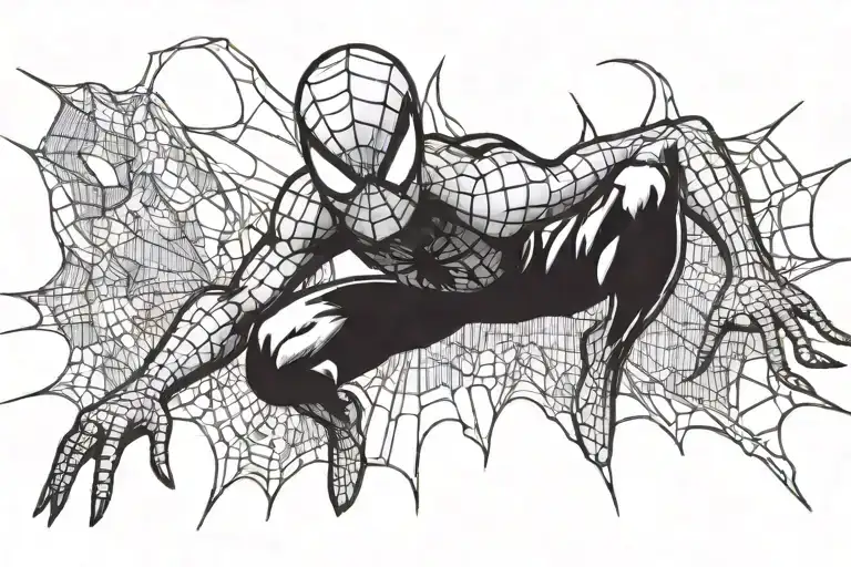 spiderman comic book style tattoo design idea