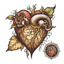 Symbolism: A heart in the center, representing your genuine love and care, with cracks or roots extending outward. Aroun tattoo design idea