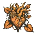 Symbolism: A heart in the center, representing your genuine love and care, with cracks or roots extending outward. Aroun tattoo design idea