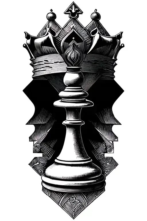 king chess piece tattoo design idea