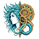 Virgo and Aquarius symbol tattoo design idea