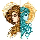 Virgo and Aquarius symbol tattoo design idea