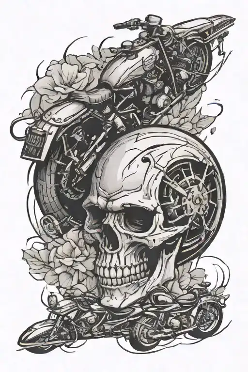 Creates a stylish tattoo design that covers a burn scar on his ankle from a motorcycle fall tattoo design idea
