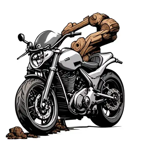 motorcycle, mechanic,woodworking tattoo design idea
