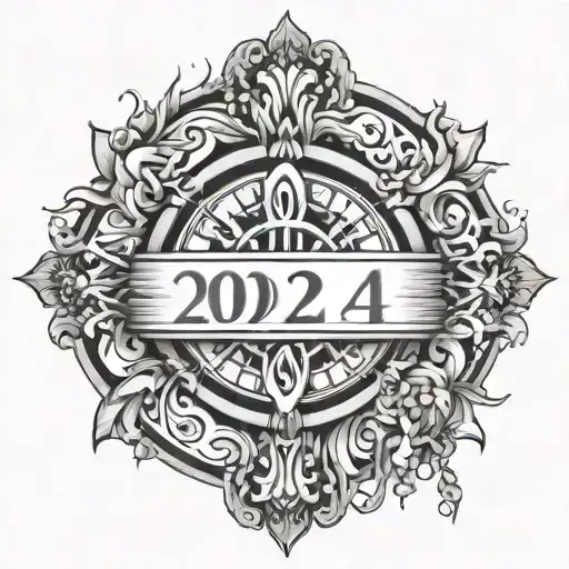 2024 Roman Numerals tattoo design idea