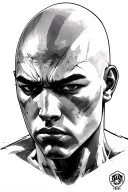 saitama serious face tattoo design idea