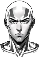 saitama serious face tattoo design idea