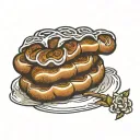 challah bread tattoo design idea