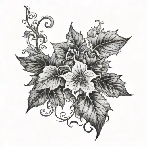 Ivy-reign intwined in ivy leaves tattoo design idea